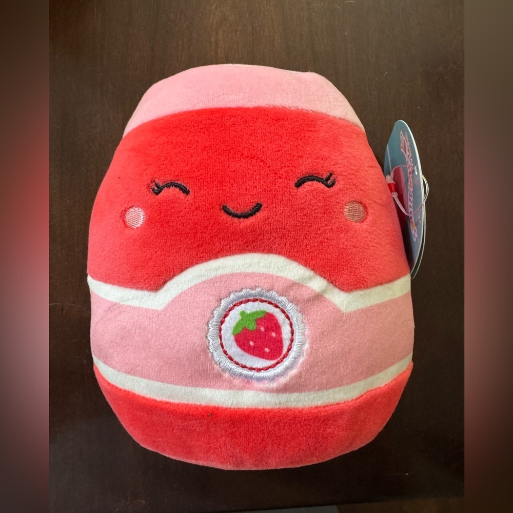 NWT Squishmallows Janna The Strawberry Jam Jar Stuffed Plush